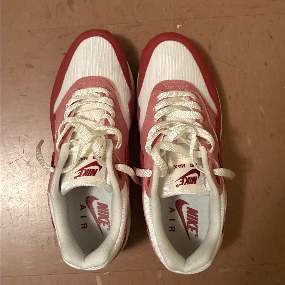 Nike Air Max White and Red Shoes